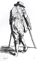 Beggar on His Crutches, from Behind